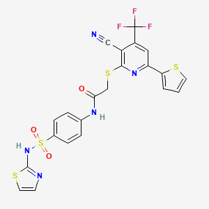 2-{[3-cyano-6-(2-thienyl)-4-(trifluoromethyl)-2-pyridinyl]thio}-N-{4-[(1,3-thiazol-2-ylamino)sulfonyl]phenyl}acetamide