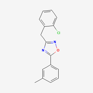 molecular formula C16H13ClN2O B5095310 3-[(2-Chlorophenyl)methyl]-5-(3-methylphenyl)-1,2,4-oxadiazole 