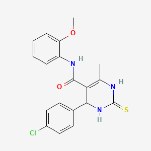 molecular formula C19H18ClN3O2S B5095340 4-(4-chlorophenyl)-N-(2-methoxyphenyl)-6-methyl-2-thioxo-1,2,3,4-tetrahydro-5-pyrimidinecarboxamide 