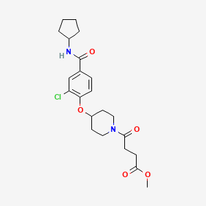 molecular formula C22H29ClN2O5 B5095341 methyl 4-(4-{2-chloro-4-[(cyclopentylamino)carbonyl]phenoxy}-1-piperidinyl)-4-oxobutanoate 