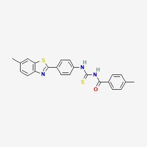 4-methyl-N-({[4-(6-methyl-1,3-benzothiazol-2-yl)phenyl]amino}carbonothioyl)benzamide