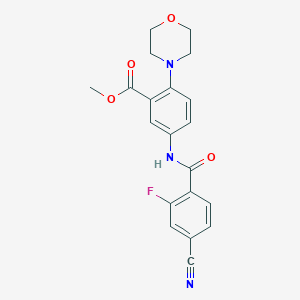 molecular formula C20H18FN3O4 B509539 Methyl 5-[(4-cyano-2-fluorobenzoyl)amino]-2-(4-morpholinyl)benzoate CAS No. 767314-54-5