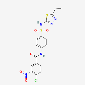 4-chloro-N-(4-{[(5-ethyl-1,3,4-thiadiazol-2-yl)amino]sulfonyl}phenyl)-3-nitrobenzamide