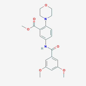 molecular formula C21H24N2O6 B509540 Methyl 5-[(3,5-dimethoxybenzoyl)amino]-2-morpholin-4-ylbenzoate CAS No. 766528-28-3