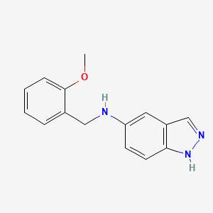 molecular formula C15H15N3O B5095425 N-[(2-methoxyphenyl)methyl]-1H-indazol-5-amine 