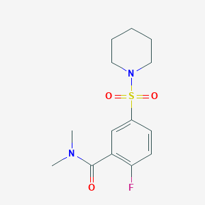 2-fluoro-N,N-dimethyl-5-(1-piperidinylsulfonyl)benzamide