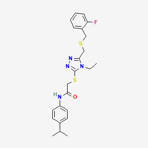 2-[(4-ethyl-5-{[(2-fluorobenzyl)thio]methyl}-4H-1,2,4-triazol-3-yl)thio]-N-(4-isopropylphenyl)acetamide