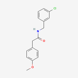 molecular formula C16H16ClNO2 B5095456 N-[(3-chlorophenyl)methyl]-2-(4-methoxyphenyl)acetamide 