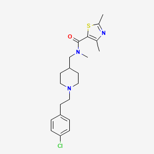 molecular formula C21H28ClN3OS B5095466 N-[[1-[2-(4-chlorophenyl)ethyl]piperidin-4-yl]methyl]-N,2,4-trimethyl-1,3-thiazole-5-carboxamide 