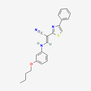 (E)-3-(3-butoxyanilino)-2-(4-phenyl-1,3-thiazol-2-yl)prop-2-enenitrile