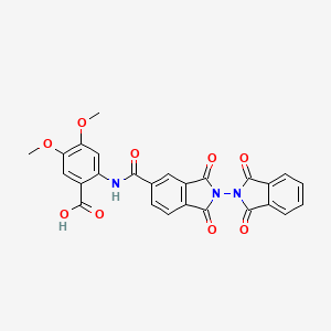 molecular formula C26H17N3O9 B5095562 4,5-DIMETHOXY-2-{1,1',3,3'-TETRAOXO-1H,1'H,3H,3'H-[2,2'-BIISOINDOLE]-5-AMIDO}BENZOIC ACID 