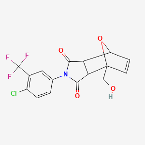 molecular formula C16H11ClF3NO4 B5095564 4-[4-chloro-3-(trifluoromethyl)phenyl]-1-(hydroxymethyl)-10-oxa-4-azatricyclo[5.2.1.0~2,6~]dec-8-ene-3,5-dione 