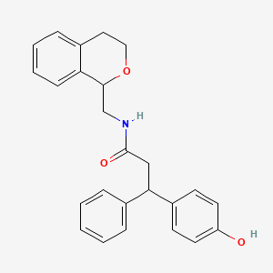 N-(3,4-dihydro-1H-isochromen-1-ylmethyl)-3-(4-hydroxyphenyl)-3-phenylpropanamide