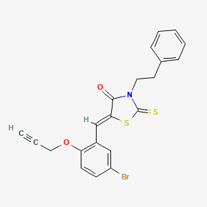 5-[5-bromo-2-(2-propyn-1-yloxy)benzylidene]-3-(2-phenylethyl)-2-thioxo-1,3-thiazolidin-4-one