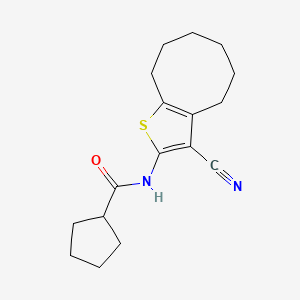 N-(3-cyano-4,5,6,7,8,9-hexahydrocycloocta[b]thien-2-yl)cyclopentanecarboxamide