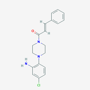 molecular formula C19H20ClN3O B509563 [5-氯-2-(4-肉桂酰哌嗪-1-基)苯基]胺 CAS No. 879590-27-9