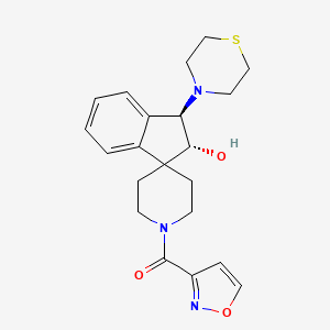 (2R*,3R*)-1'-(3-isoxazolylcarbonyl)-3-(4-thiomorpholinyl)-2,3-dihydrospiro[indene-1,4'-piperidin]-2-ol