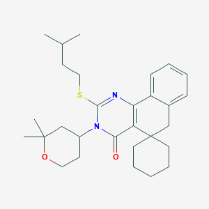 molecular formula C29H40N2O2S B5095637 3-(2,2-dimethyltetrahydro-2H-pyran-4-yl)-2-[(3-methylbutyl)thio]-3H-spiro[benzo[h]quinazoline-5,1'-cyclohexan]-4(6H)-one 