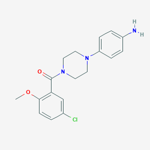 molecular formula C18H20ClN3O2 B509568 (4-[4-(5-Chloro-2-methoxybenzoyl)piperazin-1-yl]phenyl)amine CAS No. 892693-46-8