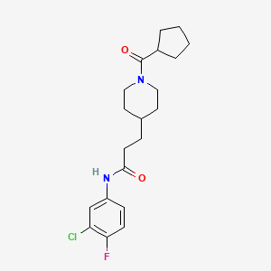 N-(3-chloro-4-fluorophenyl)-3-[1-(cyclopentylcarbonyl)-4-piperidinyl]propanamide