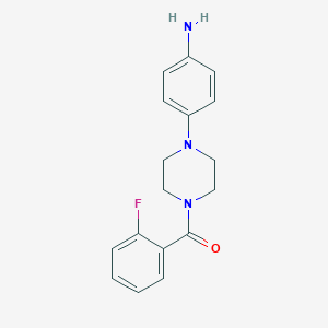 molecular formula C17H18FN3O B509569 [4-(4-Amino-phenyl)-piperazin-1-yl]-(2-fluoro-phenyl)-methanone CAS No. 758699-84-2