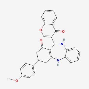 3-(4-methoxyphenyl)-11-(4-oxo-4H-chromen-3-yl)-2,3,4,5,10,11-hexahydro-1H-dibenzo[b,e][1,4]diazepin-1-one