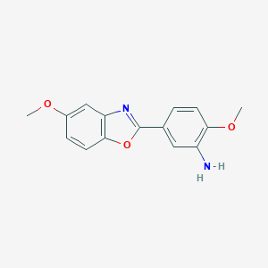 molecular formula C15H14N2O3 B509573 2-Methoxy-5-(5-methoxy-1,3-benzoxazol-2-yl)aniline CAS No. 738589-62-3