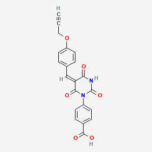 4-[(5E)-2,4,6-trioxo-5-[(4-prop-2-ynoxyphenyl)methylidene]-1,3-diazinan-1-yl]benzoic acid