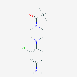 molecular formula C15H22ClN3O B509574 1-[4-(4-氨基-2-氯苯基)哌嗪-1-基]-2,2-二甲基丙酮 CAS No. 878441-21-5