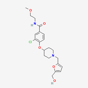 molecular formula C21H27ClN2O5 B5095780 3-chloro-4-[(1-{[5-(hydroxymethyl)-2-furyl]methyl}-4-piperidinyl)oxy]-N-(2-methoxyethyl)benzamide 