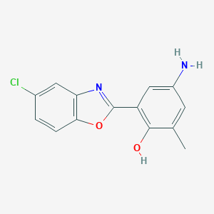 molecular formula C14H11ClN2O2 B509581 4-Amino-2-(5-chloro-1,3-benzoxazol-2-yl)-6-methylphenol CAS No. 874592-17-3