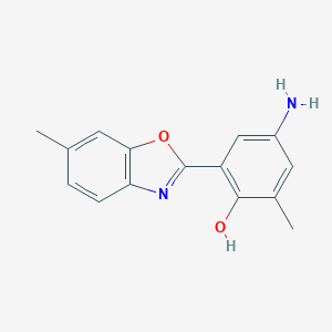 molecular formula C15H14N2O2 B509582 4-Amino-2-methyl-6-(6-methyl-1,3-benzoxazol-2-yl)phenol CAS No. 874592-15-1