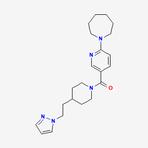 1-[5-({4-[2-(1H-pyrazol-1-yl)ethyl]-1-piperidinyl}carbonyl)-2-pyridinyl]azepane