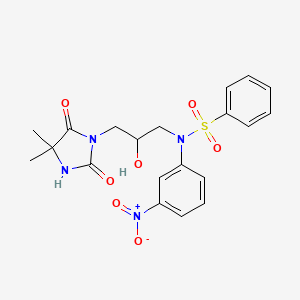 N-[3-(4,4-dimethyl-2,5-dioxoimidazolidin-1-yl)-2-hydroxypropyl]-N-(3-nitrophenyl)benzenesulfonamide