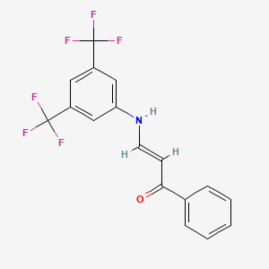 3-{[3,5-bis(trifluoromethyl)phenyl]amino}-1-phenyl-2-propen-1-one