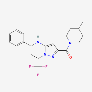 molecular formula C20H23F3N4O B5095905 2-[(4-methyl-1-piperidinyl)carbonyl]-5-phenyl-7-(trifluoromethyl)-4,5,6,7-tetrahydropyrazolo[1,5-a]pyrimidine 