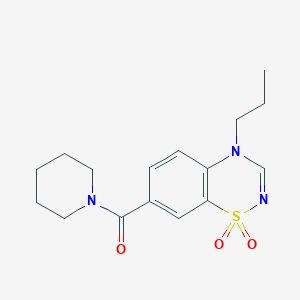 molecular formula C16H21N3O3S B5095916 (1,1-DIOXIDO-4-PROPYL-4H-1,2,4-BENZOTHIADIAZIN-7-YL)(1-PIPERIDINYL)METHANONE 