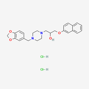 1-[4-(1,3-Benzodioxol-5-ylmethyl)piperazin-1-yl]-3-naphthalen-2-yloxypropan-2-ol;dihydrochloride