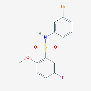 molecular formula C13H11BrFNO3S B5095956 N-(3-BROMOPHENYL)-5-FLUORO-2-METHOXYBENZENE-1-SULFONAMIDE 