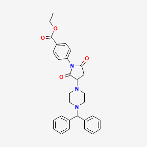 Ethyl 4-{3-[4-(diphenylmethyl)piperazin-1-yl]-2,5-dioxopyrrolidin-1-yl}benzoate