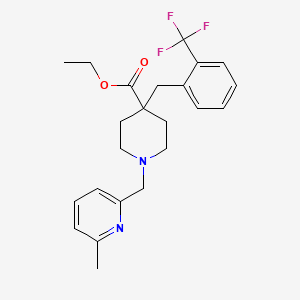 molecular formula C23H27F3N2O2 B5095963 ethyl 1-[(6-methyl-2-pyridinyl)methyl]-4-[2-(trifluoromethyl)benzyl]-4-piperidinecarboxylate 