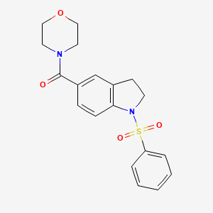 1-(Benzenesulfonyl)-5-(morpholine-4-carbonyl)-2,3-dihydro-1H-indole