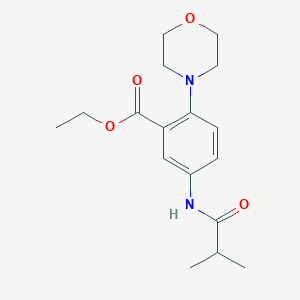 molecular formula C17H24N2O4 B509602 Ethyl 5-[(2-methylpropanoyl)amino]-2-(morpholin-4-yl)benzoate CAS No. 878960-82-8