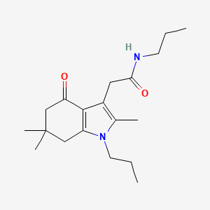 N-propyl-2-(2,6,6-trimethyl-4-oxo-1-propyl-4,5,6,7-tetrahydro-1H-indol-3-yl)acetamide