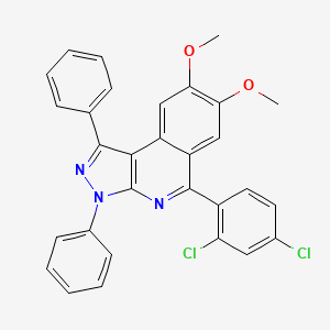 molecular formula C30H21Cl2N3O2 B5096081 5-(2,4-dichlorophenyl)-7,8-dimethoxy-1,3-diphenyl-3H-pyrazolo[3,4-c]isoquinoline 