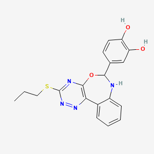 molecular formula C19H18N4O3S B5096085 4-[3-(propylthio)-6,7-dihydro[1,2,4]triazino[5,6-d][3,1]benzoxazepin-6-yl]-1,2-benzenediol 