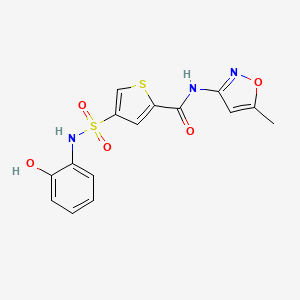 molecular formula C15H13N3O5S2 B5096096 4-{[(2-hydroxyphenyl)amino]sulfonyl}-N-(5-methyl-3-isoxazolyl)-2-thiophenecarboxamide 