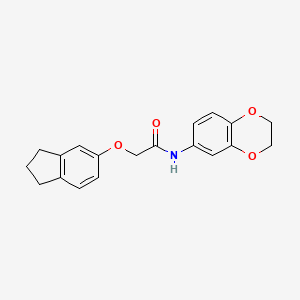 N-(2,3-dihydro-1,4-benzodioxin-6-yl)-2-(2,3-dihydro-1H-inden-5-yloxy)acetamide