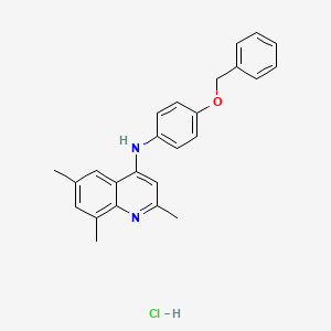 molecular formula C25H25ClN2O B5096129 N-[4-(benzyloxy)phenyl]-2,6,8-trimethyl-4-quinolinamine hydrochloride 