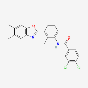 molecular formula C23H18Cl2N2O2 B5096137 3,4-dichloro-N-[3-(5,6-dimethyl-1,3-benzoxazol-2-yl)-2-methylphenyl]benzamide 